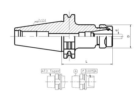 Патрон цанговый SK40-ER16-150